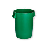 Titan Plastic Trash Receptacle - Green, 32 Gallon Round